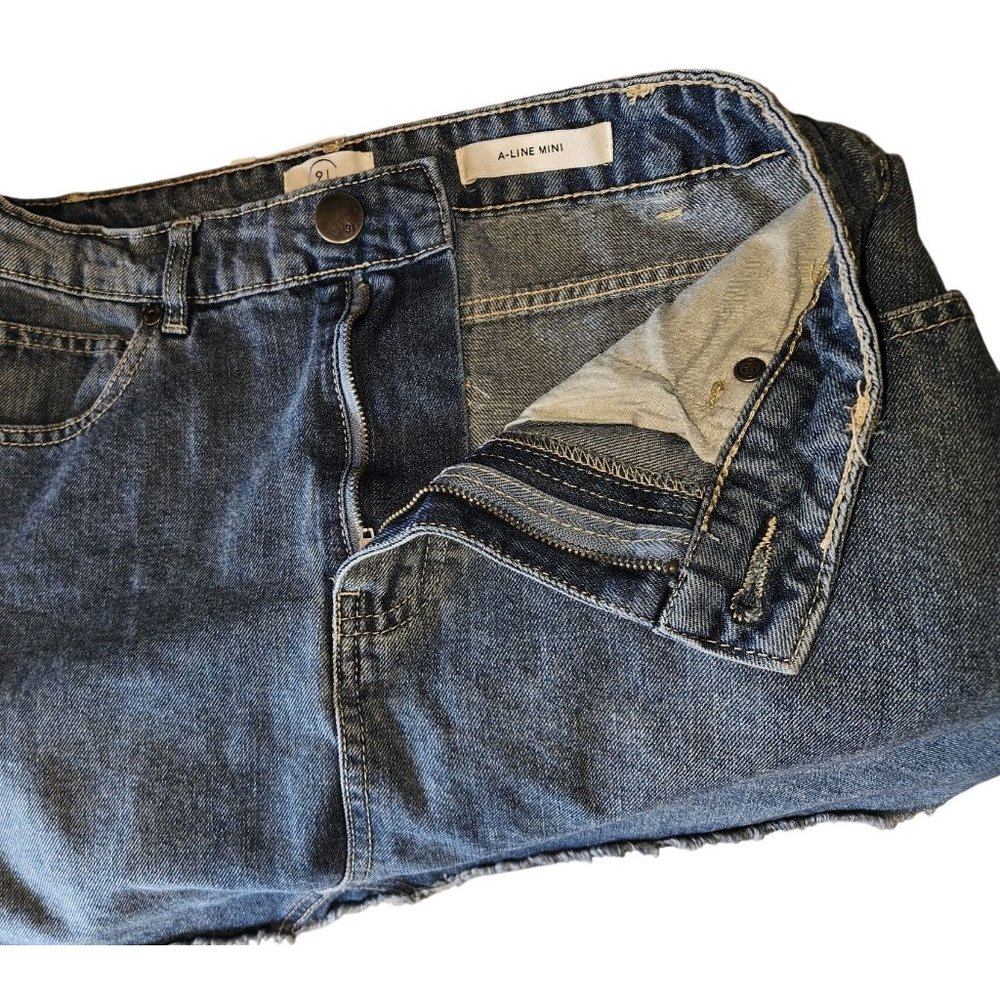 91 Cotton On A Line Mini Jean Skirt Women Size 6 - Picture 5 of 5